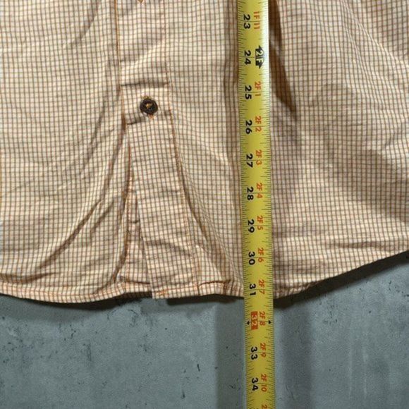 COOGI Mens Short Sleeve Button Up Shirt Orange‎ Check Embroidered Emblem Size M - Picture 9 of 10